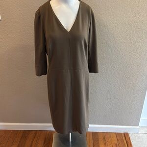 MM Lafleur Classic Brown Long Sleeve Dress